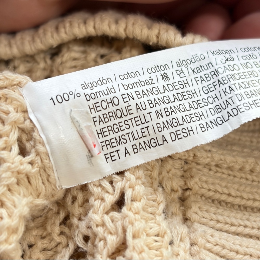 ZARA Oversized Chunky Open Knit Sweater in Beige, S/M - Picture 11 of 12